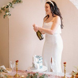 Modern sleek bridal dress